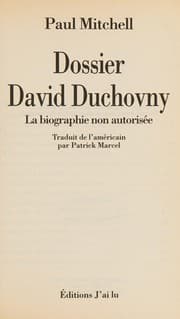 Tapa de Dossier David Duchovny