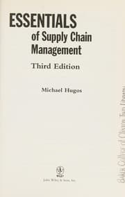 Tapa de Essentials of supply chain management