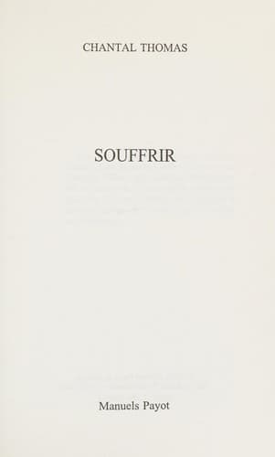 Tapa de Souffrir