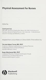 Tapa de Physical assessment for nurses