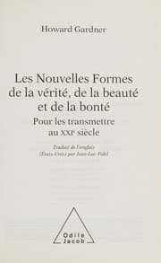 Tapa de Les nouvelles formes de la vérité, de la beauté et de la bonté