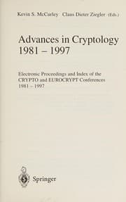 Tapa de Advances in cryptology, 1981-1997