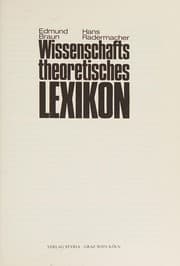 Tapa de Wissenschaftstheoretisches Lexikon