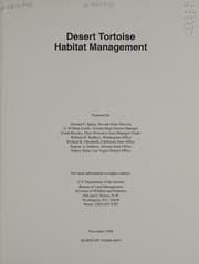 Tapa de Desert tortoise habitat management