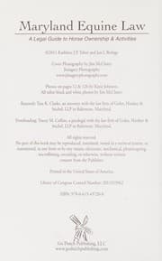 Tapa de Maryland equine law