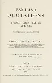 Tapa de Familiar quotations from French and Italian authors