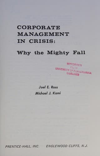 Tapa de Corporate management in crisis