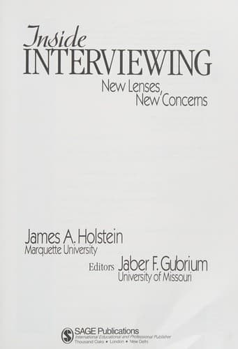 Tapa de Inside interviewing
