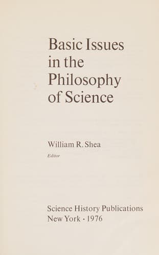 Tapa de Basic issues in the philosophy of science