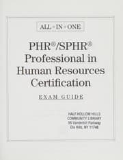 Tapa de PHR/SPHR Professional in Human Resources Certification All-In-One Exam Guide