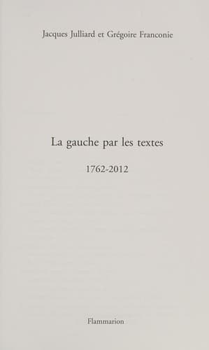 Tapa de La Gauche par les textes