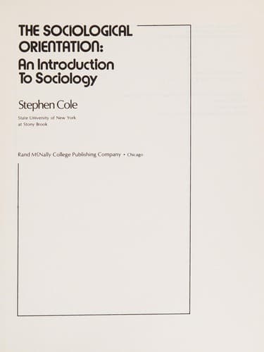 Tapa de The sociological orientation