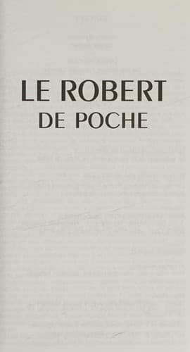 Tapa de Le Robert de poche