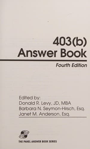 Tapa de 403(b) answer book