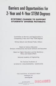 Tapa de Barriers and Opportunities for 2-Year and 4-Year Stem Degrees