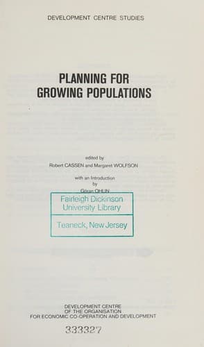Tapa de Planning for growing populations