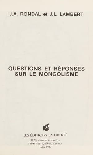 Tapa de Questions et réponses sur le mongolisme
