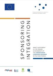 Tapa de Sponsoring integration. Impact Assessment of the primary achievements of the Humanitarian Corridors Program in Italy and France