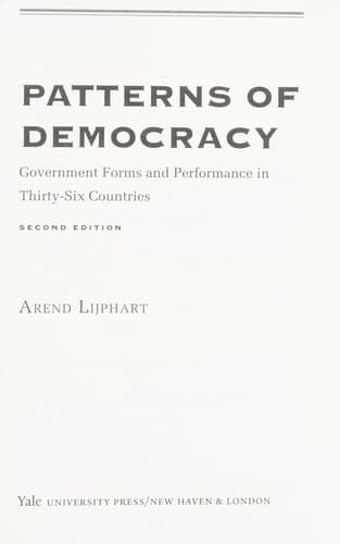 Tapa de Patterns of democracy