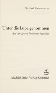 Tapa de Unter die Lupe genommen