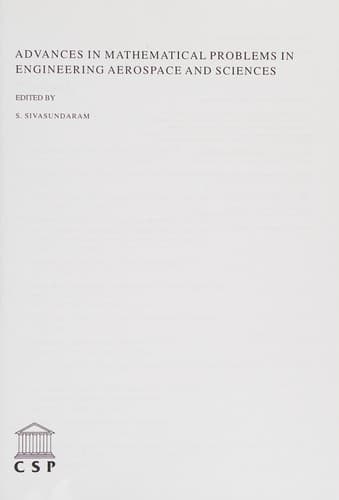 Tapa de Advances in mathematical problems in engineering aerospace and sciences