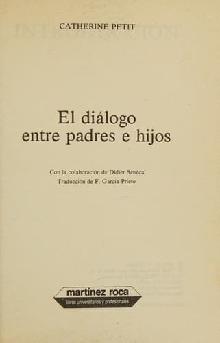 Tapa de El Dialogo Entre Padres E Hijos