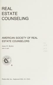 Tapa de Real estate counseling