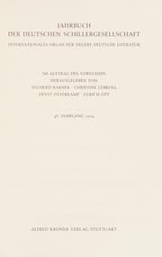 Tapa de Jahrbuch der deutschen Schillergesellschaft