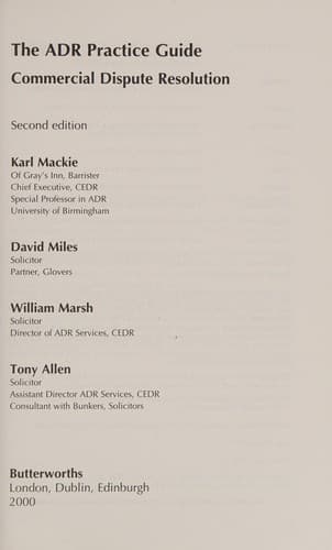 Tapa de The ADR practice guide