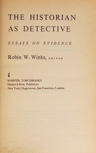Tapa de The historian as detective
