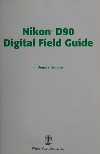 Tapa de Nikon D90 Digital Field Guide