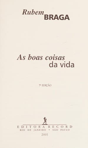 Tapa de As boas coisas da vida