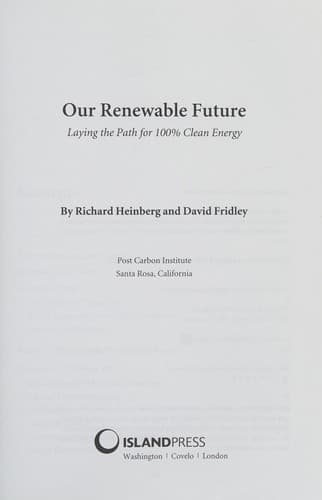 Tapa de Our Renewable Future
