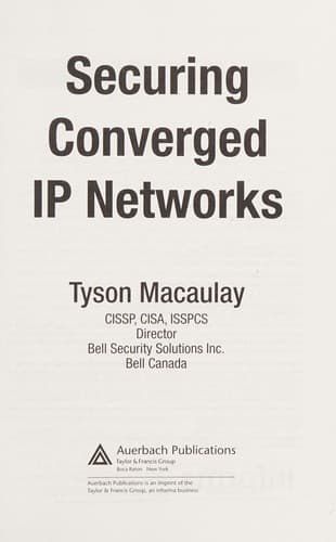 Tapa de Securing converged IP networks