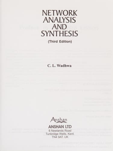 Tapa de Network Analysis and Synthesis : (including Linear System Analysis)