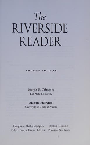 Tapa de The Riverside reader