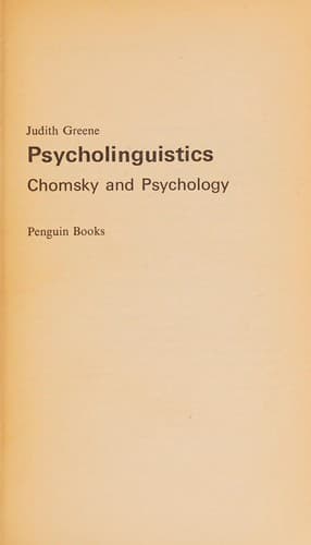 Tapa de Psycholinguistics