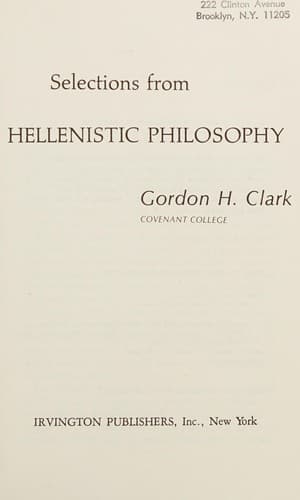 Tapa de Selections from Hellenistic philosophy