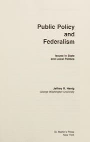 Tapa de Public policy and federalism