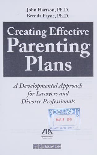 Tapa de Creating effective parenting plans