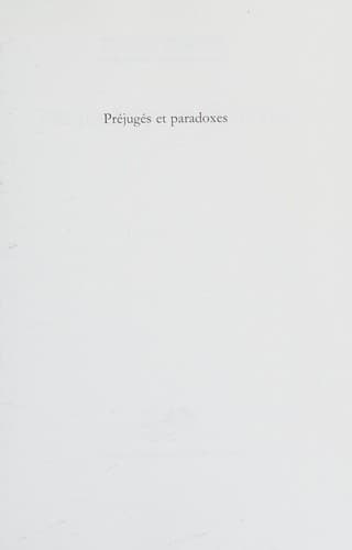 Tapa de Préjugés et paradoxes