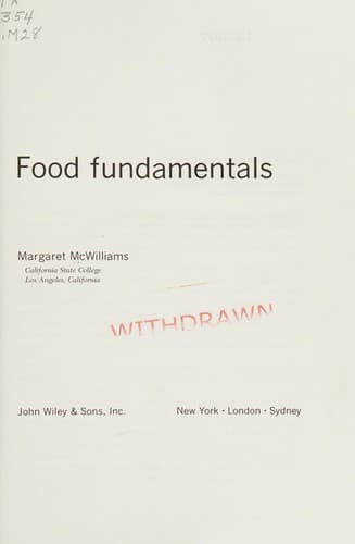 Tapa de Food fundamentals.