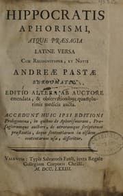 Tapa de Aphorismi, atque Praesagia Latine versa cum recognitione, et notis Andreae Pastae