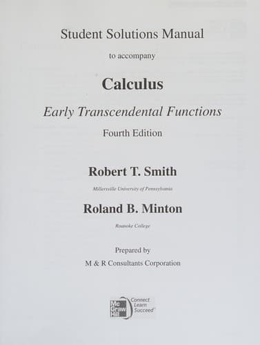 Tapa de Student Solutions Manual for Calculus