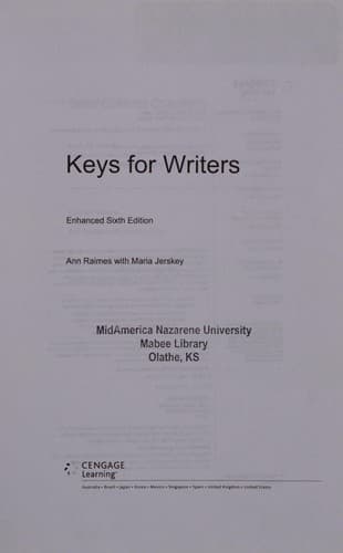 Tapa de Keys for writers