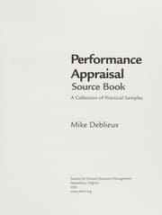 Tapa de Performance appraisal source book