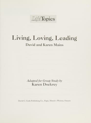 Tapa de Living, loving, leading