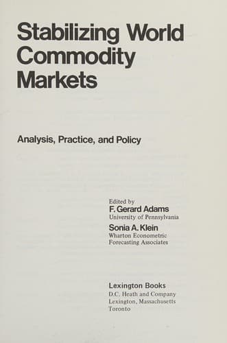 Tapa de Stabilizing world commodity markets