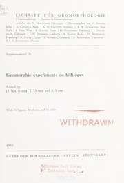 Tapa de Geomorphic experiments on hillslopes
