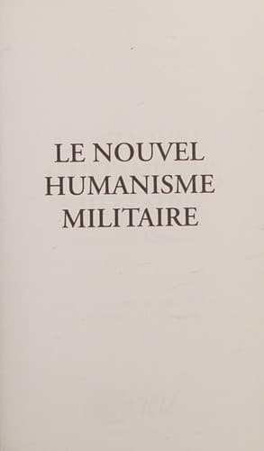Tapa de Le nouvel humanisme militaire